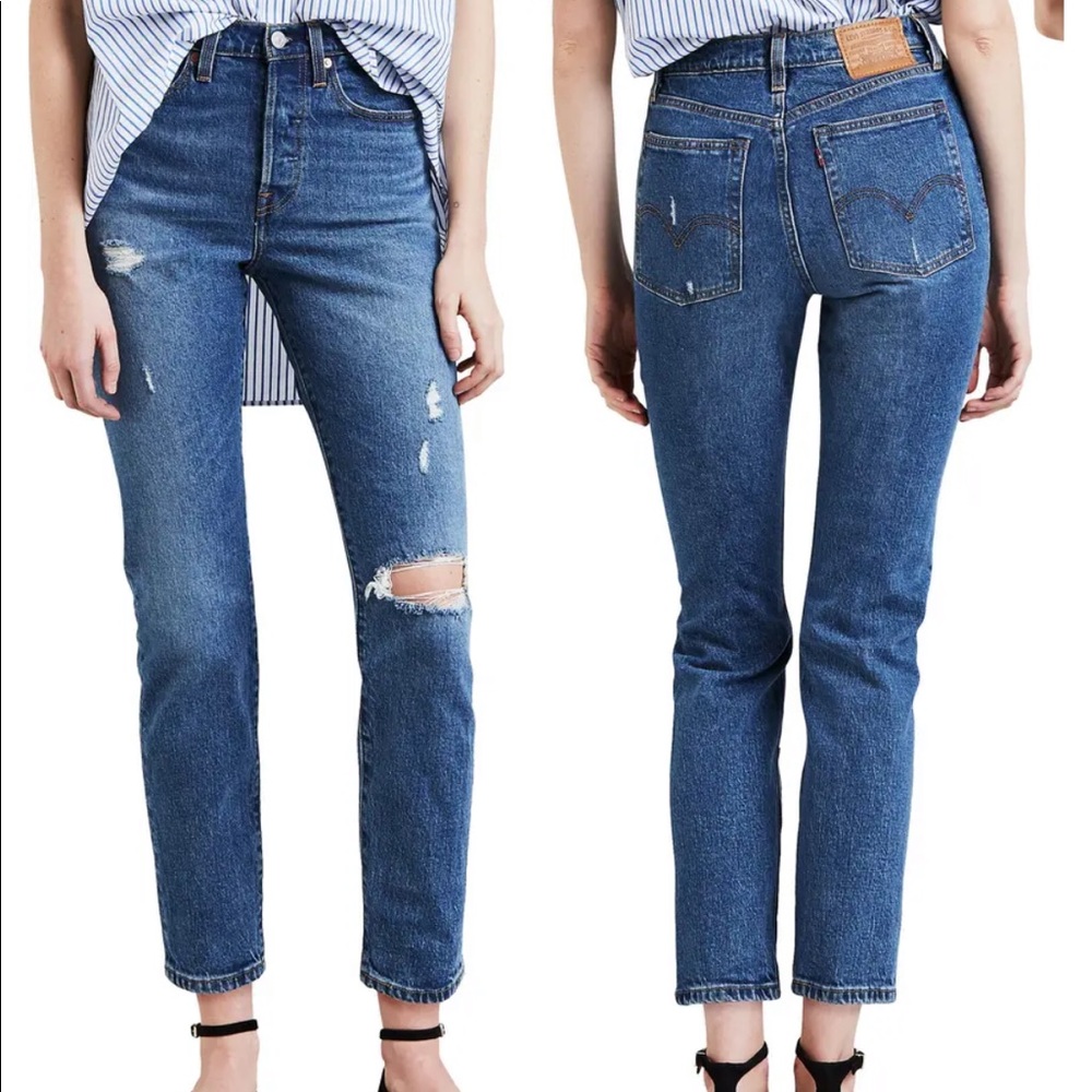 Wedgie Icon Fit Ripped High Waist Ankle Jeans